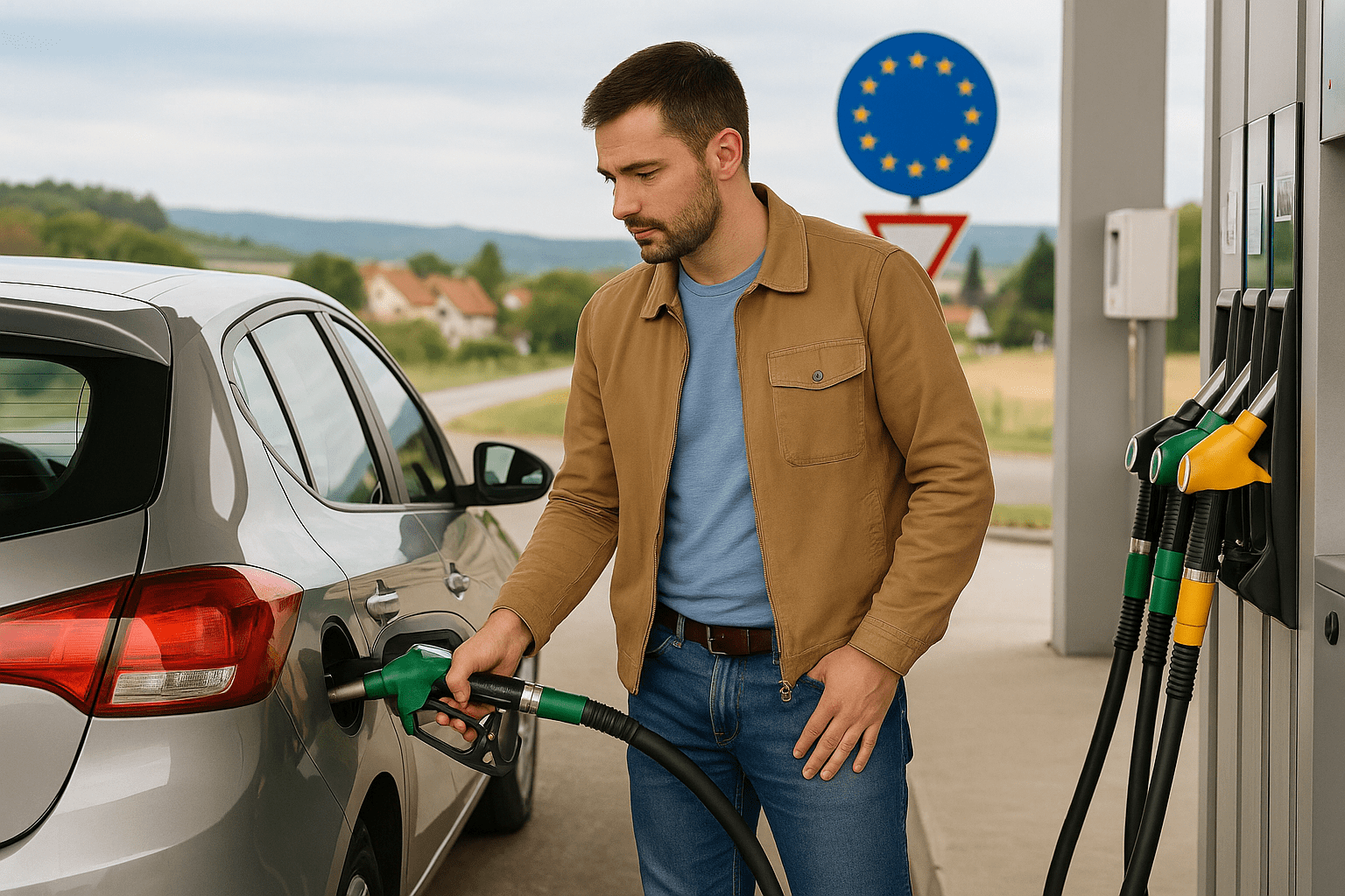 Benzine tanken met huurauto in het buitenland